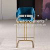 Counter stool bar stool navy blue velvet seater