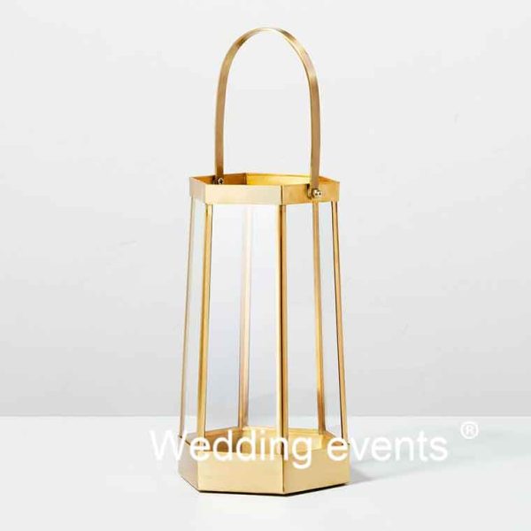 Glass hexagonal lantern