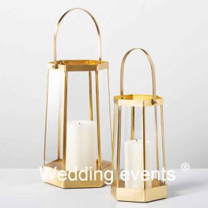 Glass hexagonal lantern