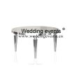 Restaurant round table silver steel frame