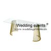 Event glass top banquet table with curved base