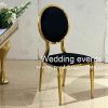 Garden wedding chair with black velvet seater