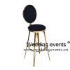 Bar stool height chair with velvet cushion and back