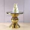 Gold Cake Tables with Mirror Glass Top
