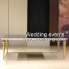 Black and gold wedding tables for sale