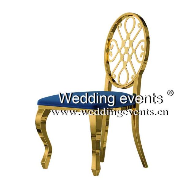 Blue gold peach wedding chair