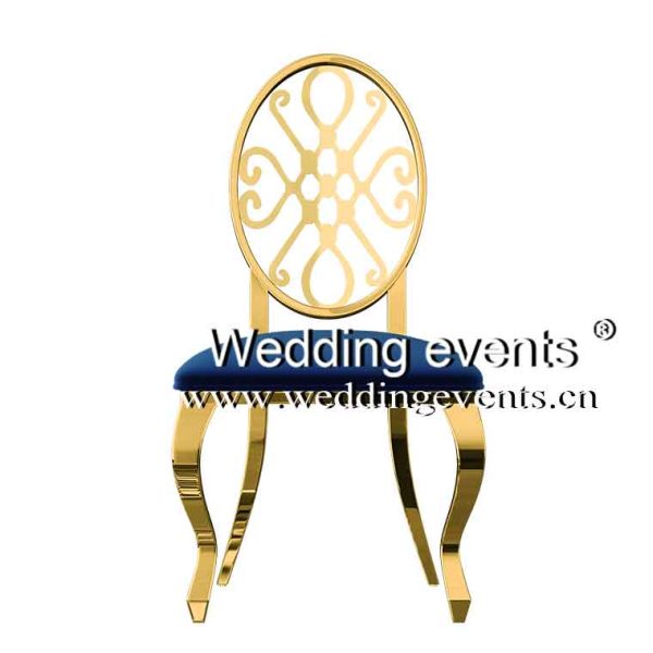 Blue gold peach wedding chair