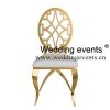 Comfortable dining chair gold metal frame
