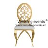 Leather dining room chair golden X leg design