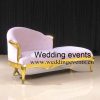 Wood wedding sofa velvet seat in pink
