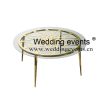 Round Glass Coffee Table with Shiny Golden Base