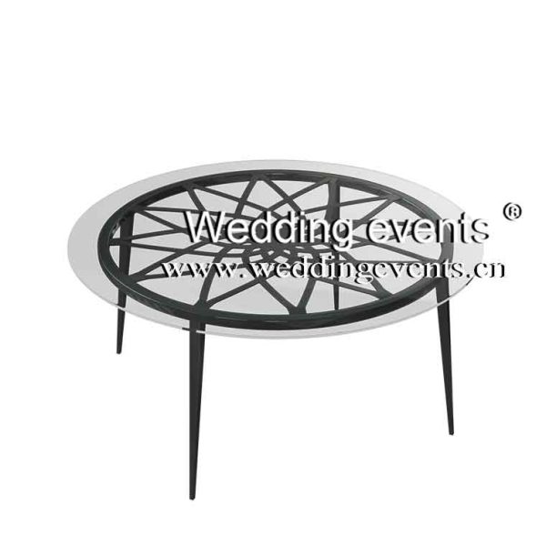 Black round coffee table