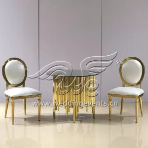 Round gold coffee table