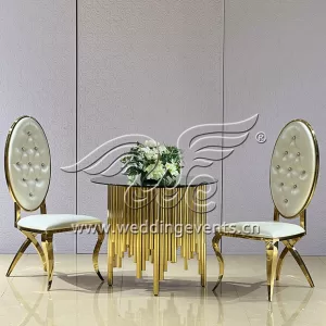 Round gold coffee table