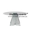 China event glass table silver metal base