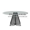 Event glass top hotel table in black