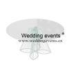 Round tables at wedding reception elegant white