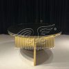 Round Wedding Tables Rose Gold Tubes Base