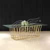 Event Wedding Glass Table Stainless Steel Base