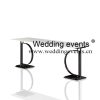 Black metal wedding table with white MDF top
