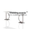 Rectangular banquet table with silver steel base
