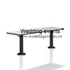 Restaurants table black tubular shape bases