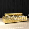 Luxury wedding sofa gold leather loveseat