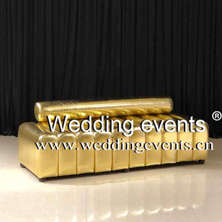 Luxury wedding sofa gold leather loveseat Weddingevents