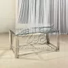 Rectangle Coffee Table with Silver Steel Frame
