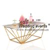 Gold wedding dessert table for cake display