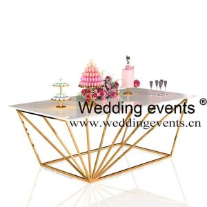 Gold wedding dessert table