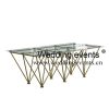 Glass event tables stainless steel golden base