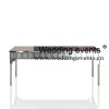 Reception table decor silver metal frame