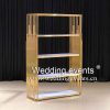 Metal wine display racks in golden frame