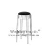 Acrylic Counter Stools Clear With Black Velvet Cushion Seat