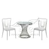 Nesting Coffee Table Silver Flower Stand Set of 3