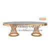 Banquet Tables Wholesale Oval Mirror Glass In Rose Gold