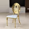 Banquet Stacking Chair Gold Stainless Steel Frame