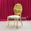 Gold Dining Chair With Mesh Hole Design Back