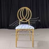 Chair Dinner Cross Back Gold Steel Frame