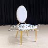 White Louis Chair Wedding Oval Backrest Leather Seat