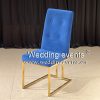 Royal Blue Velvet Chair With Button High Back