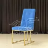 Royal Blue Velvet Chair With Button High Back