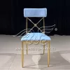 Blue Wedding Chairs Golden Frame Cross Back