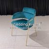 Blue Velvet Dining Chair With Soft Armrest