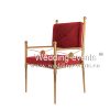 Hotel Dining Chairs Rose Gold X Back With Red Cushion