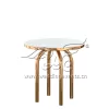Rose Gold Coffee Table With Circle White MDF