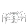Clear Acrylic Coffee Table and Complementary Chairs
