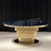 Round Dinner Tables Mirror Glass Tabletop for Sale