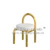 OEM Gold Banquet Chair with White Round Cushion